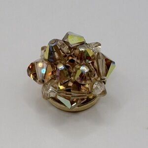 VINTAGE Crystal Beaded Button Cover